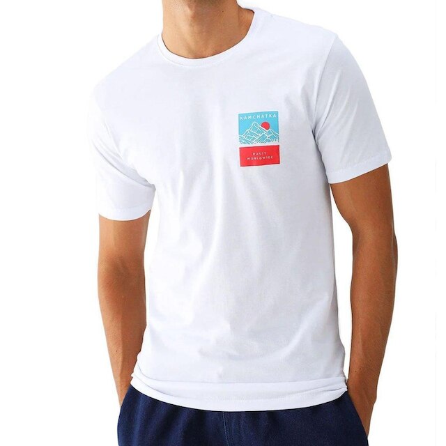 Camiseta Rusty Manga Curta Kamchatka Masculina