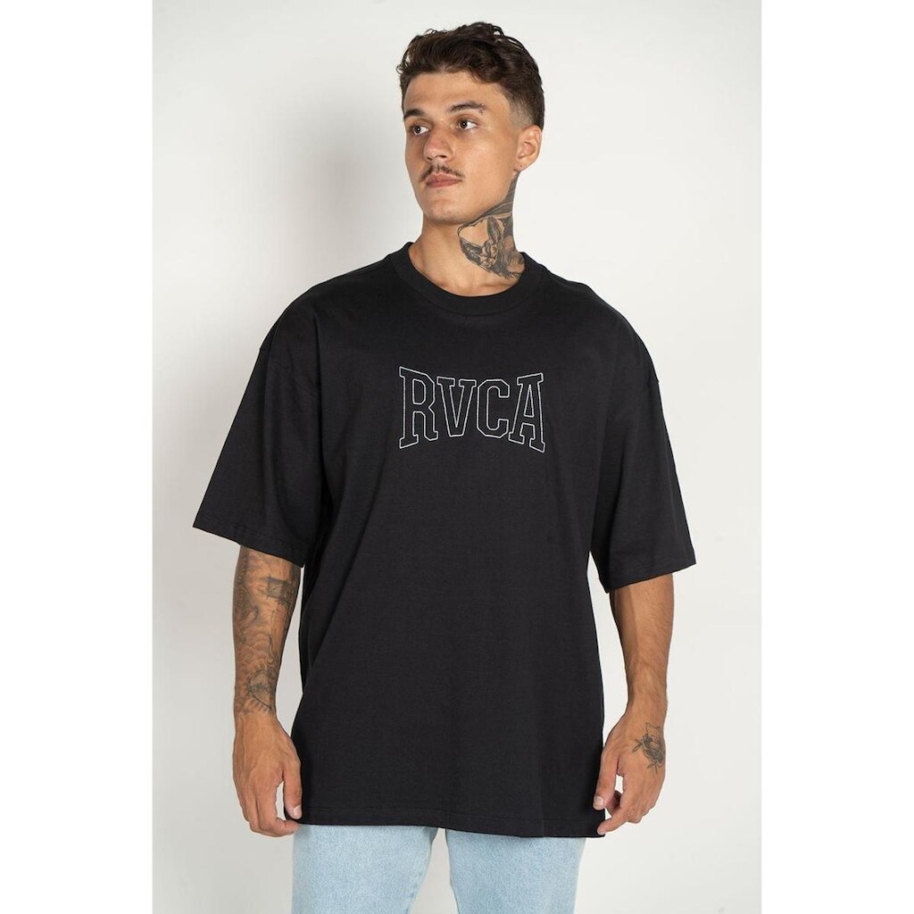 Camiseta RVCA M/C Rvca Stitch Preto-Preto-P