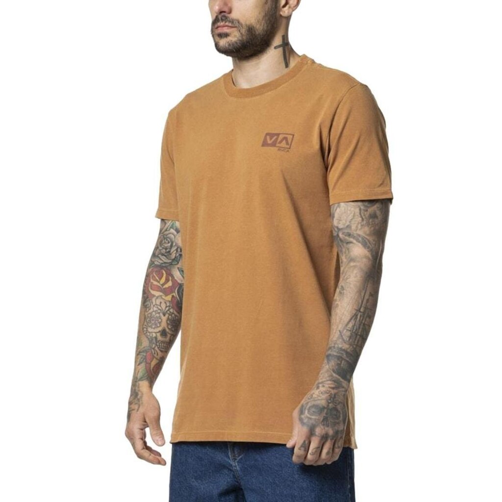Camiseta RVCA Mini Balance Box Stone Marrom