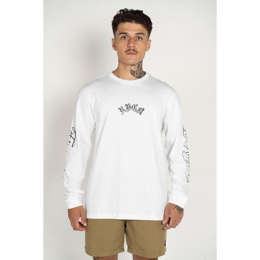 Camiseta RVCA M/L Chefs Kiss Ls Branco-Branco-GG