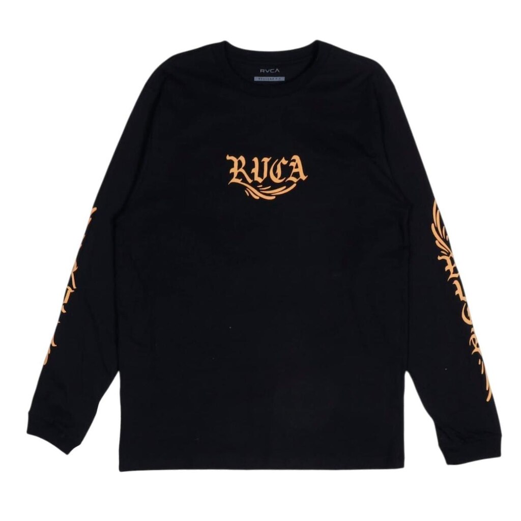 Camiseta Rvca M/L Retract Preto