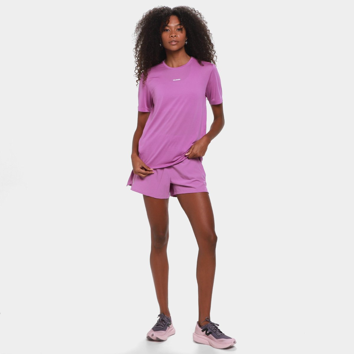 Camiseta Salomon Shkout Core Ss Iris Orchid Feminina - 3