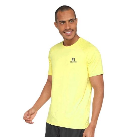 Camiseta Salomon Trainning VII SS Masculina - Amarelo Menor preço em Camiseta Salomon Trainning VII SS Masculina - Amarelo