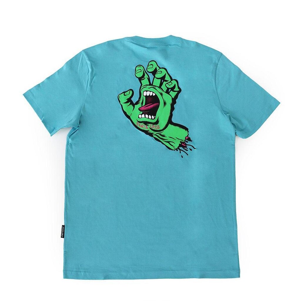 Camiseta Santa Cruz Screaming Hand SS - Azul Claro/Verde