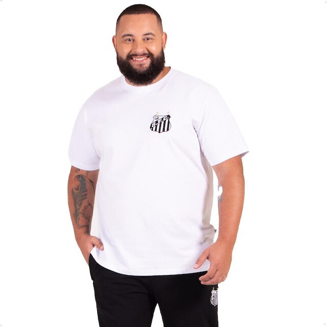 Camiseta Santos Oficial Classic Algodão Plus Size Masculina