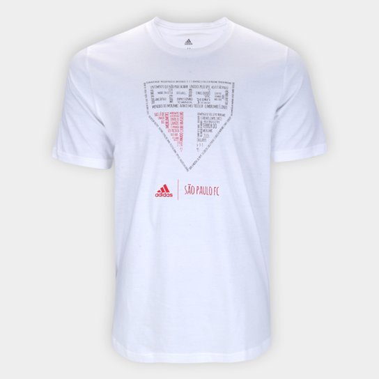 Camiseta São Paulo Adidas Blank Masculina - Branco Menor preço em Camiseta São Paulo Adidas Blank Masculina - Branco