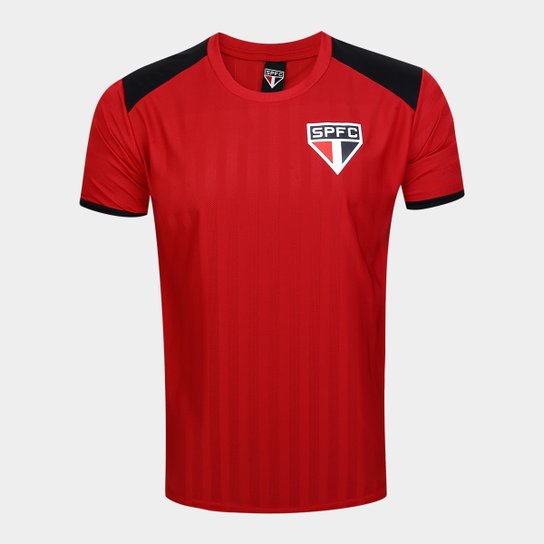 Camiseta São Paulo Base Tricolor Masculina - Vermelho+Preto