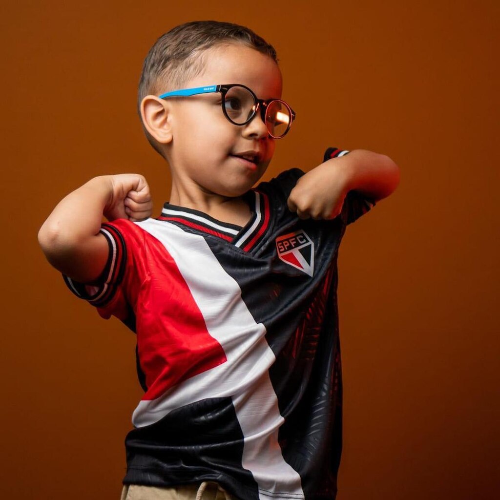 Camiseta São Paulo Hyperbole Gola V Infantil Preta