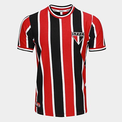 Camiseta São Paulo RetrôMania 1969 Listrada Masculina - Masculino