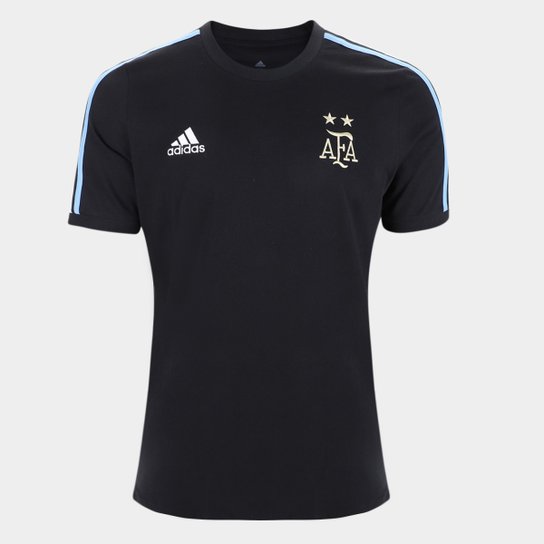 Camiseta Seleção Argentina Adidas 3s DNA Masculina - Preto Menor preço em Camiseta Seleção Argentina Adidas 3s DNA Masculina - Preto
