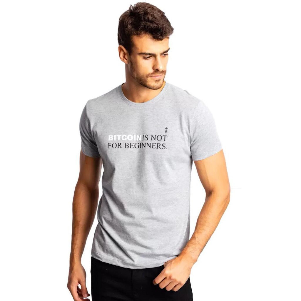 Camiseta Sergio K Masculina Bitcoin Cinza Mescla