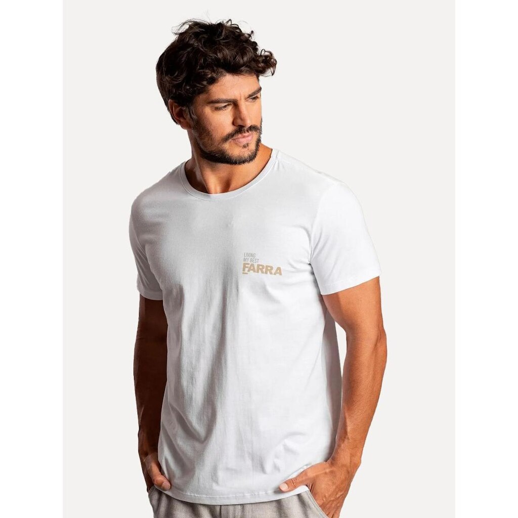 Camiseta Sergio K Masculina Farra Branca