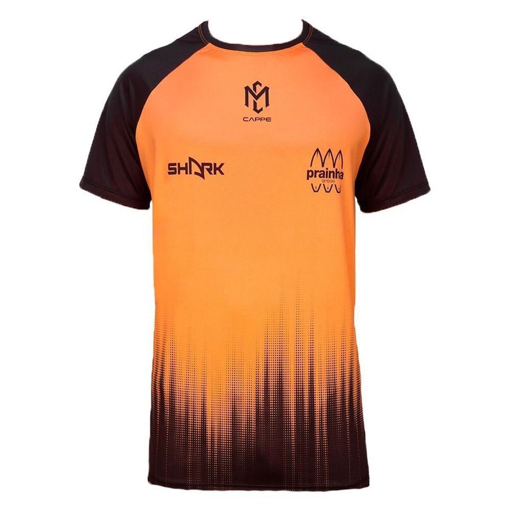 Camiseta Shark Cappe Laranja e Preta Infantil