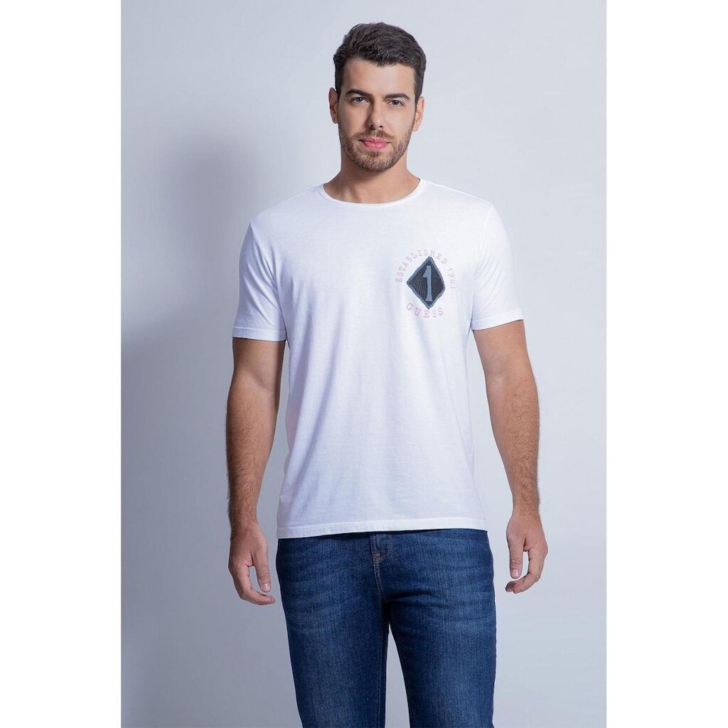 Camiseta Silk Costas Floresta Calif Guess Branco