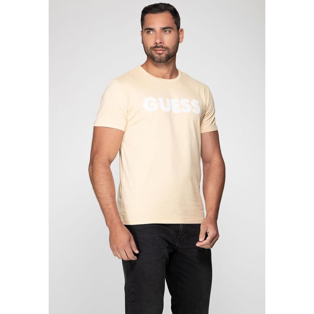 Camiseta Silk Guess Emborrachado Amarelo
