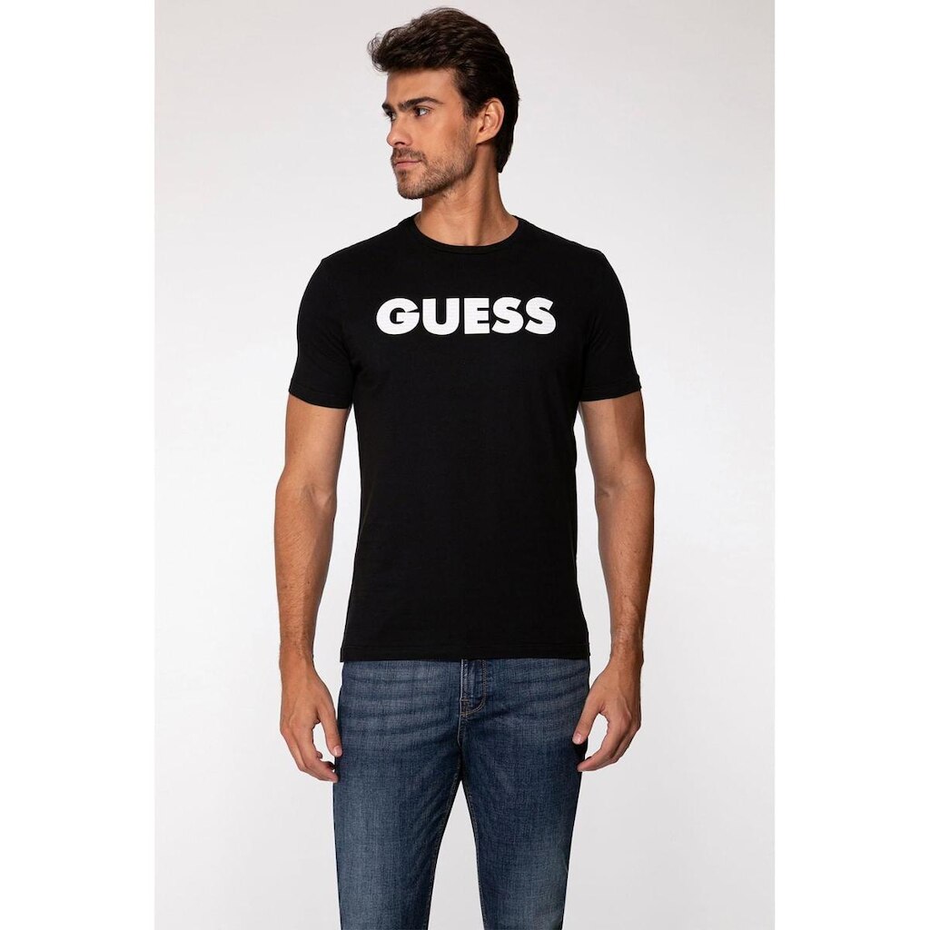 Camiseta Silk Guess Emborrachado Preto