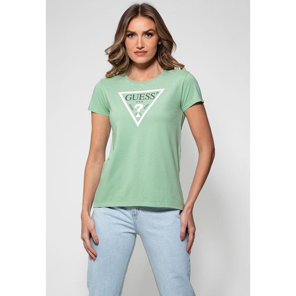 Camiseta Silk Logo Triangulo  Guess Verde Claro