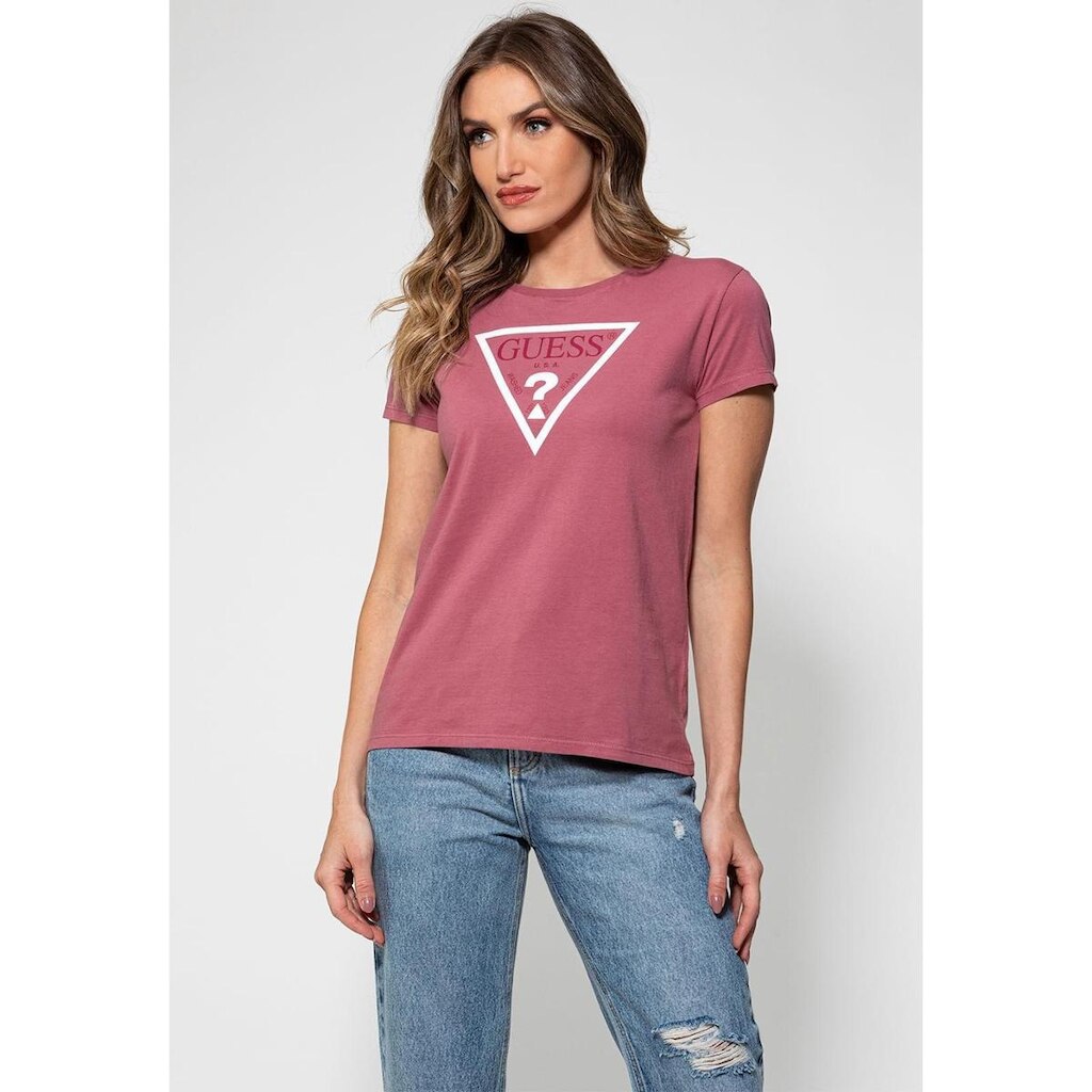 Camiseta Silk Logo Triangulo  Guess Vinho