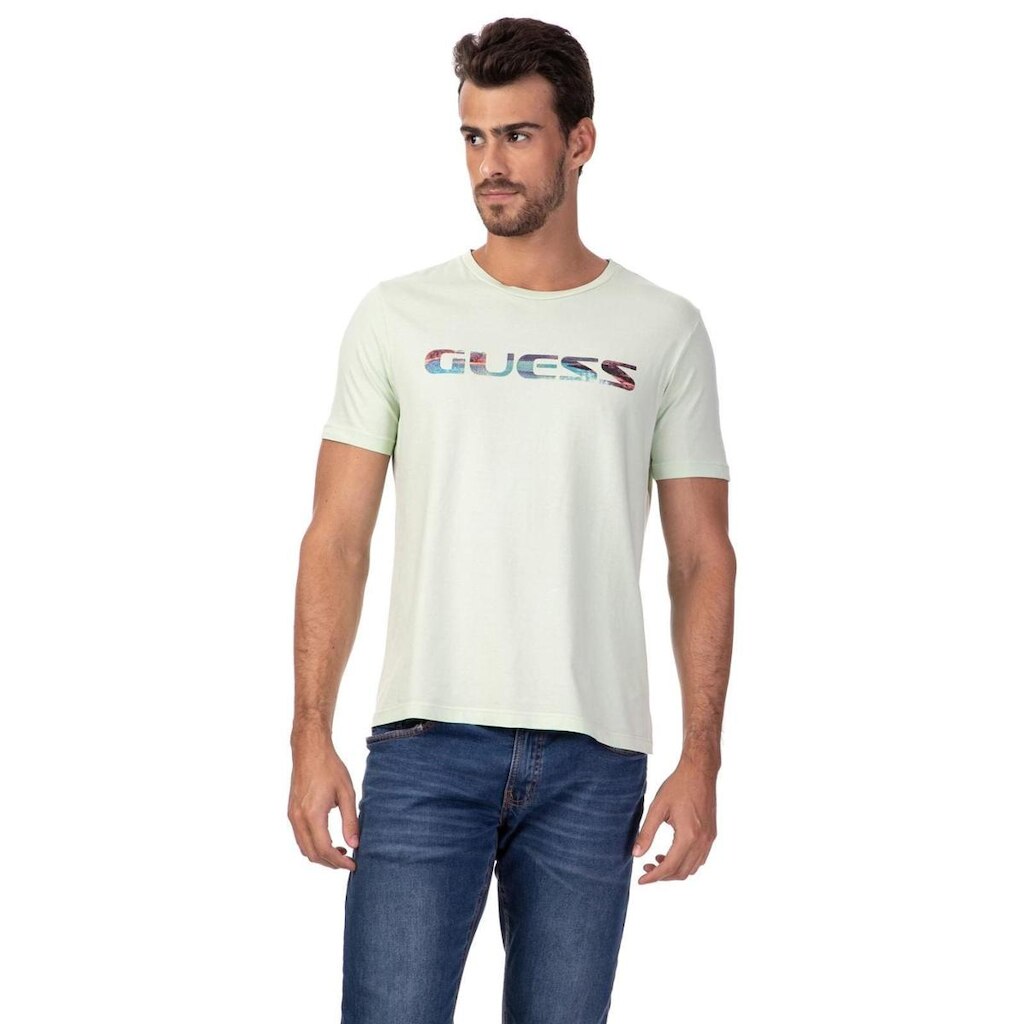 Camiseta Silk Paisagem Guess Branco