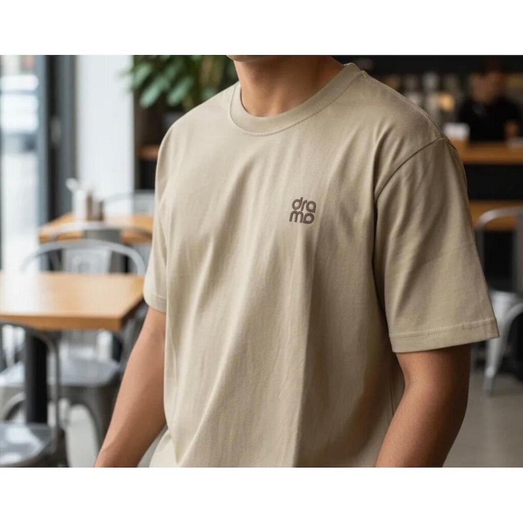 Camiseta Skate Drama Original Basica Bege