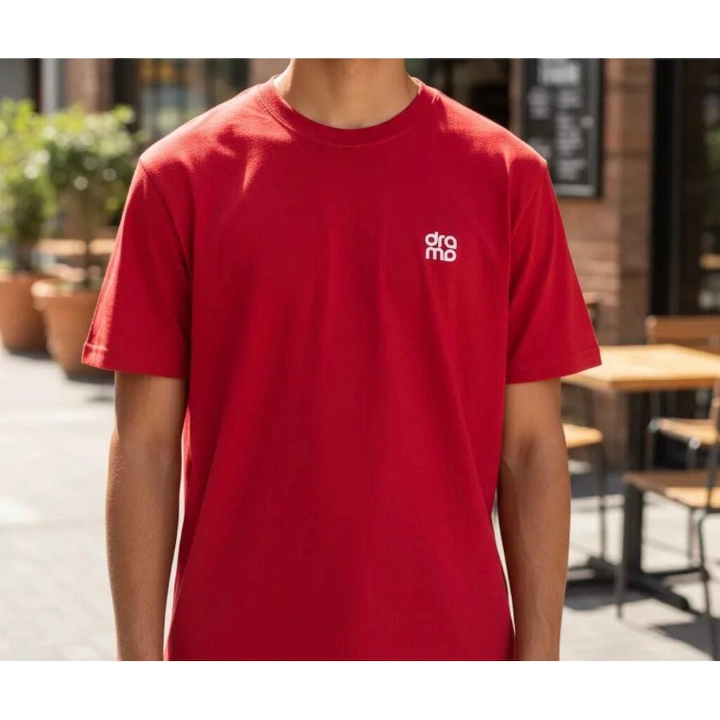 Camiseta Skate Drama Original Basica Vermelha