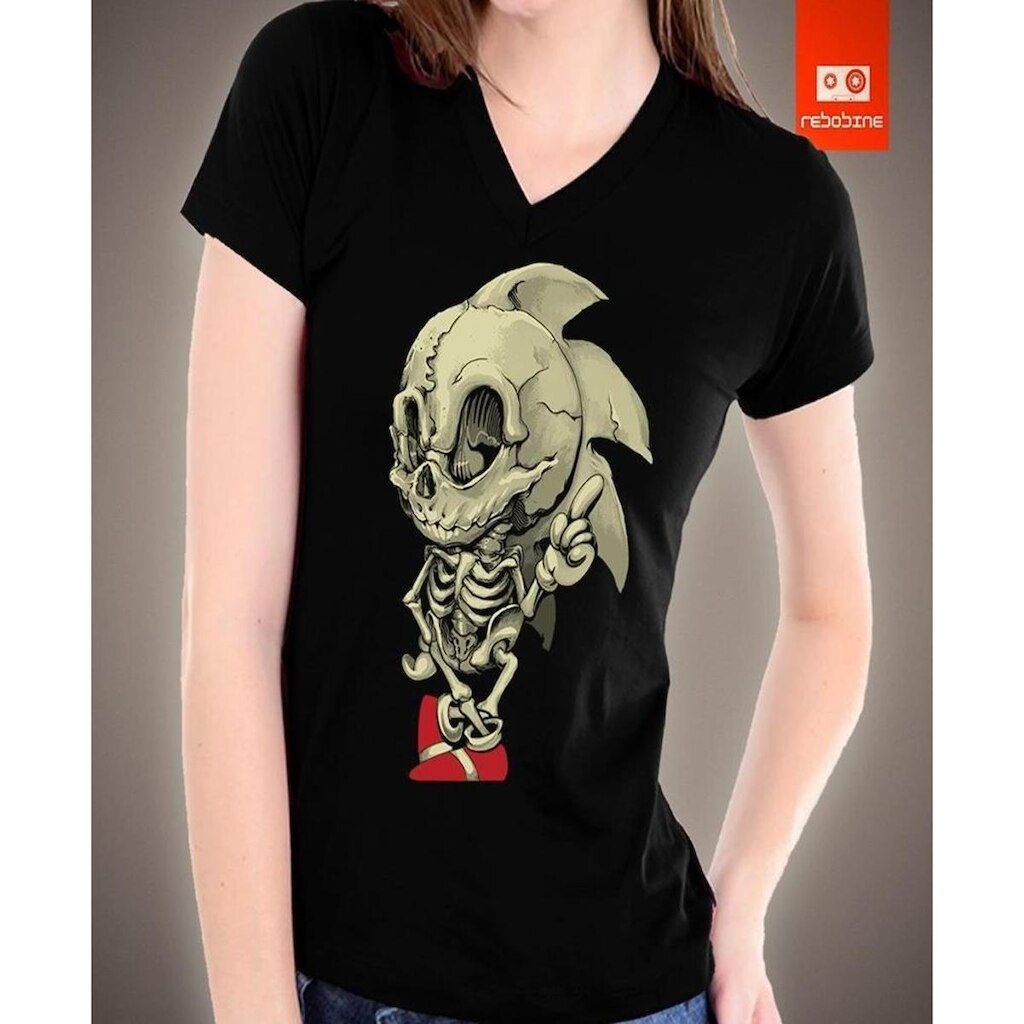 Camiseta Sonic Esqueleto Sega Video Game Retro 100% Algodão