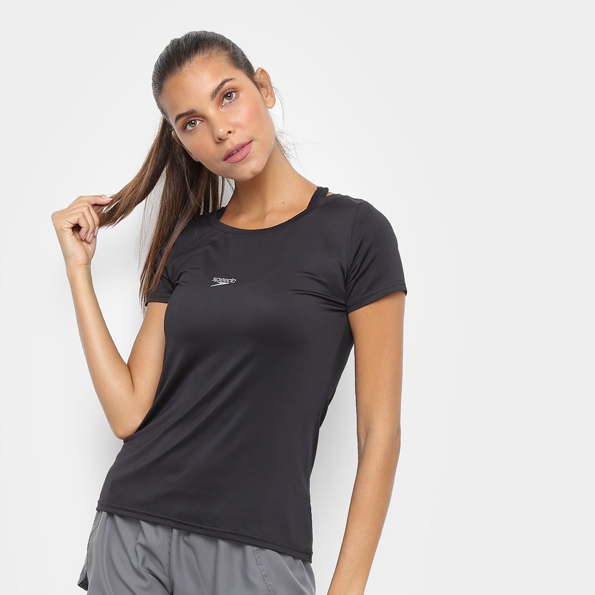 Camiseta Speedo Basic Stretch Feminina Menor preço em Camiseta Speedo Basic Stretch Feminina