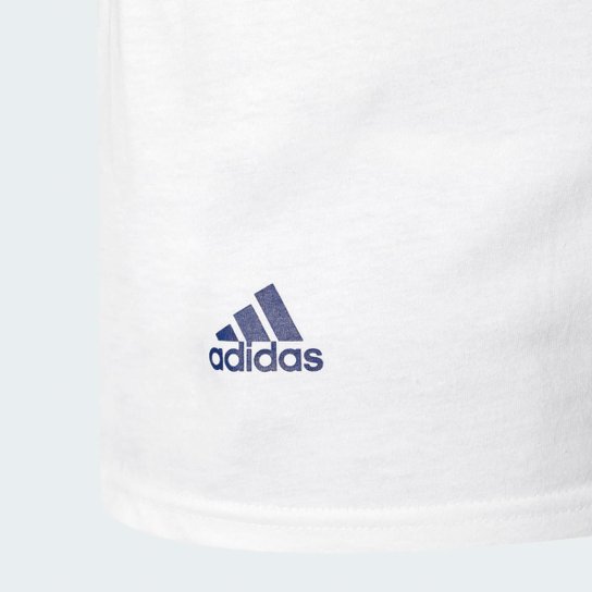 CAMISETA SPORTSWEAR Adidas - Branco+Azul Menor preço em CAMISETA SPORTSWEAR Adidas - Branco+Azul