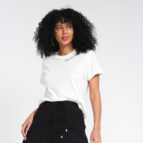 Camiseta T-Shirt All Is Love Manga Curta Feminina - Off White
