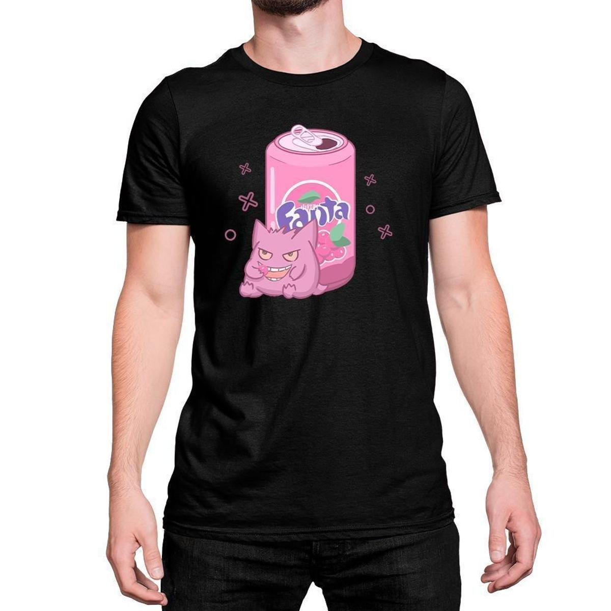 Camiseta TShirt Pokemon Gengar Refrigerante Uva Roxo Purple Preto