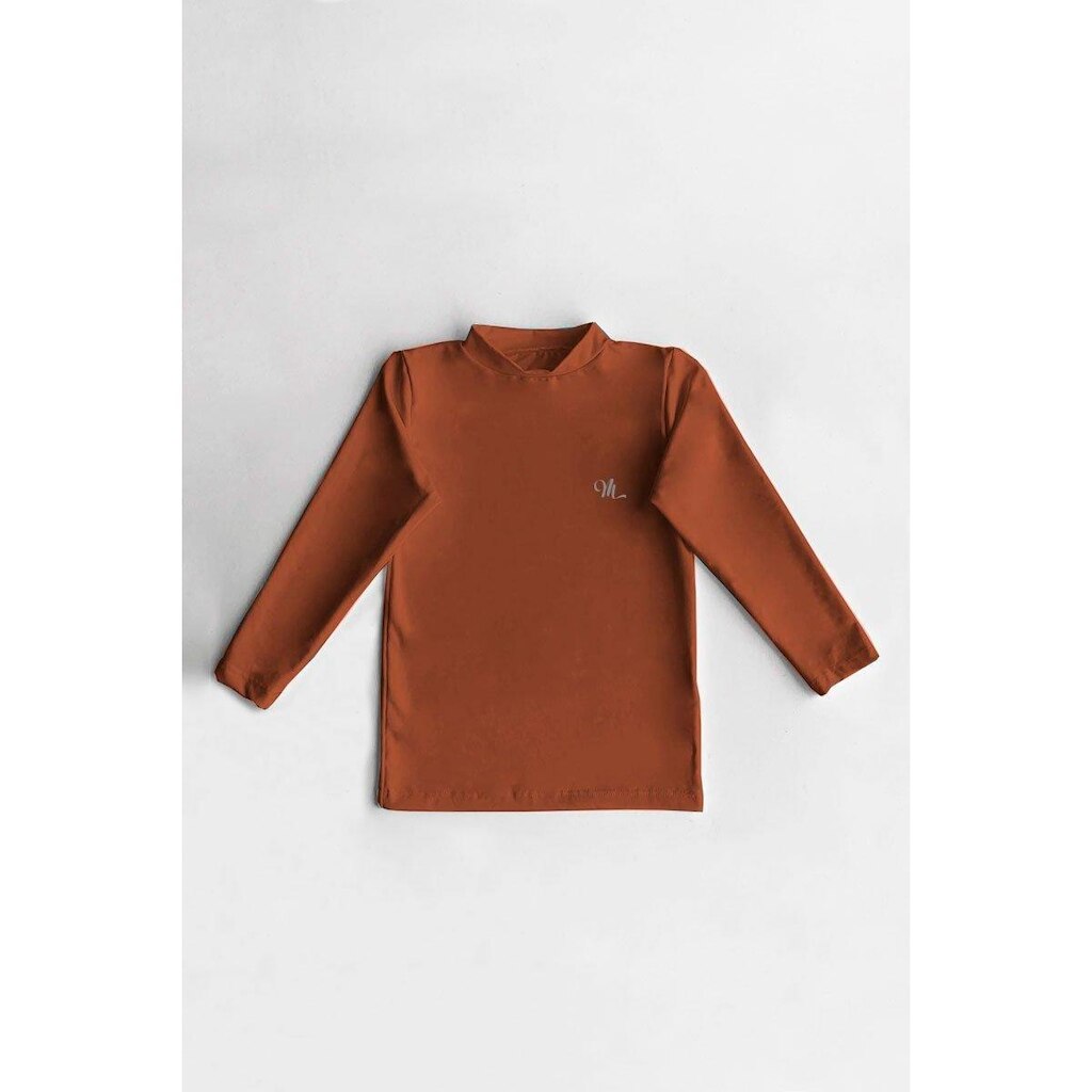Camiseta Térmica Infantil Peluciada Marrom