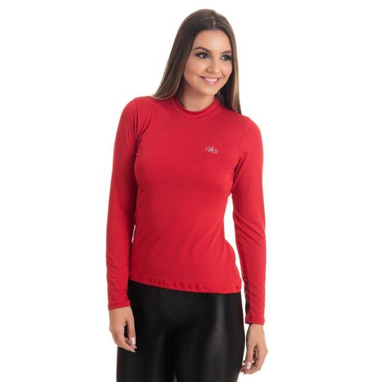 Camiseta Térmica Manga Longa Feminina - Vermelho Menor preço em Camiseta Térmica Manga Longa Feminina - Vermelho