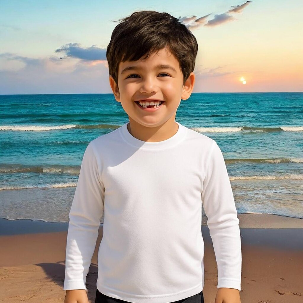 Camiseta Térmica Proteção UV Solar Manga Longa Infantil PLT 352