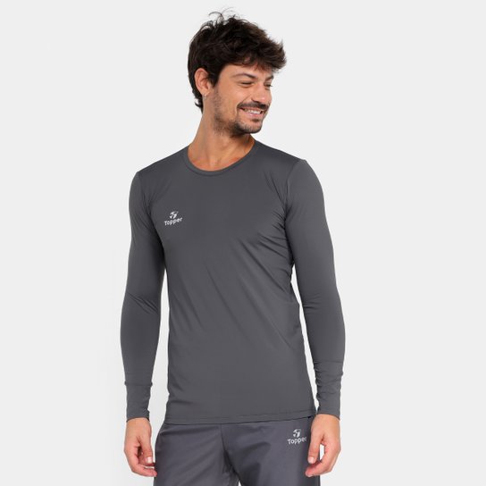 Camiseta Térmica Topper Classic Uv50 New Manga Longa Masculina - Cinza é ruim? Camiseta Térmica Topper Classic Uv50 New Manga Longa Masculina - Cinza é boa?