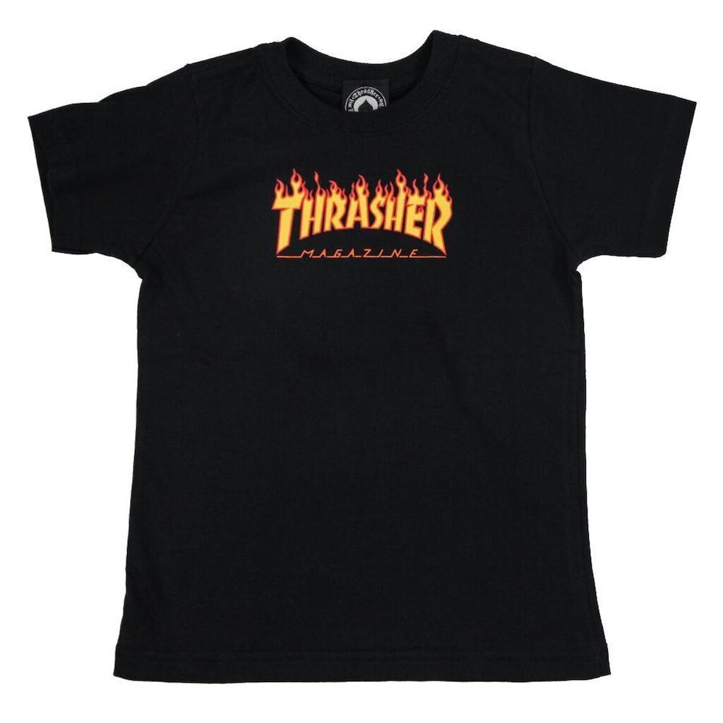 Camiseta Thrasher Flame Logo Preto - Infantil