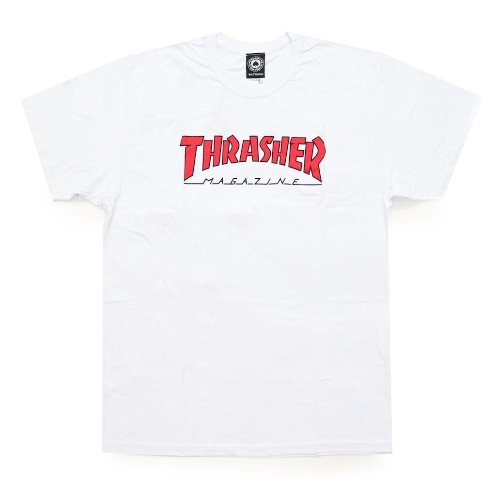 Camiseta Thrasher Manga Curta Outlined Branca