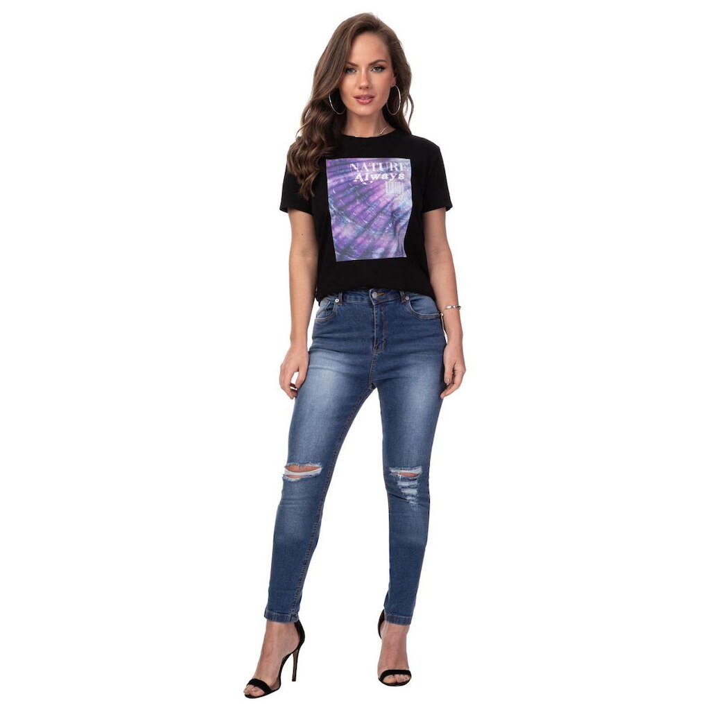 Camiseta Tie Dye Nature Always Guess Preto