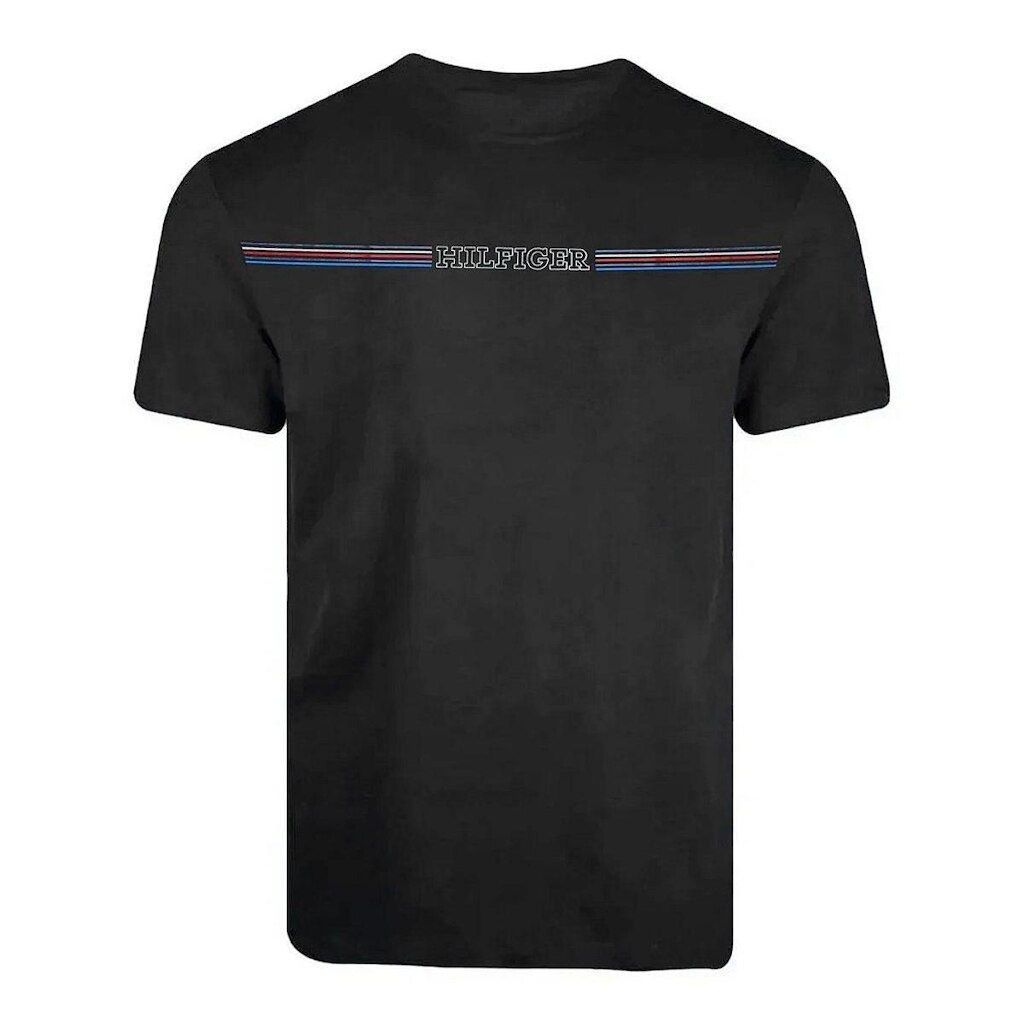 Camiseta Tommy Hilfiger AB Ab Stripe Chest Tee Preto