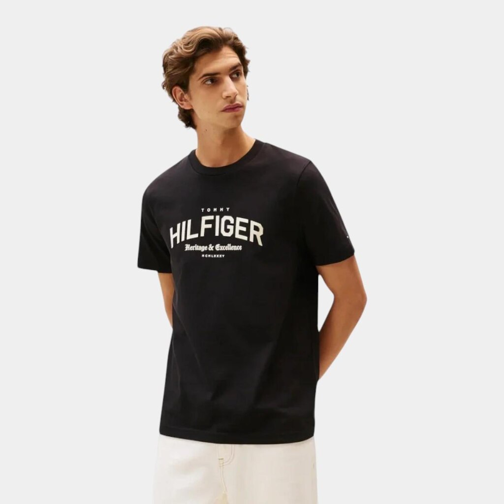 Camiseta Tommy Hilfiger Arch Tee Masculino Bege