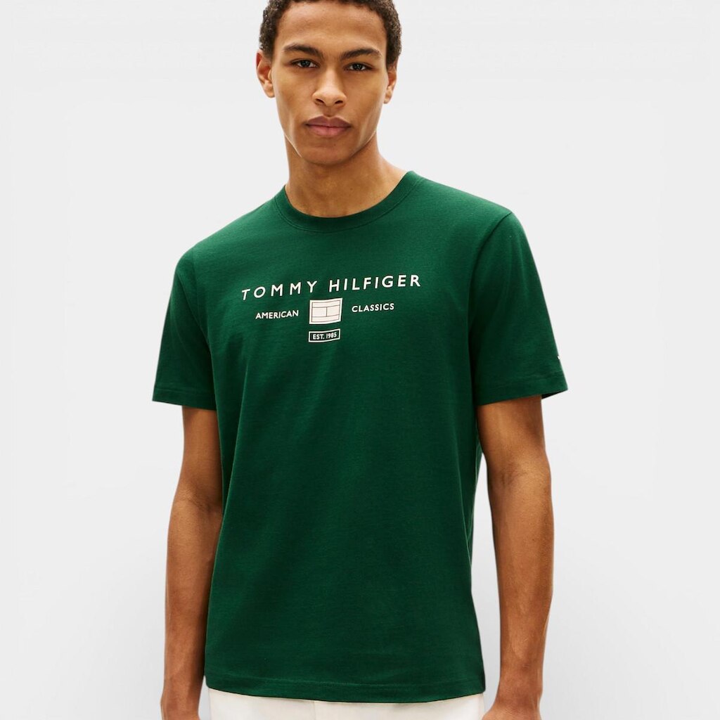 Camiseta Tommy Hilfiger Brand Love Mono Stack Azul Claro
