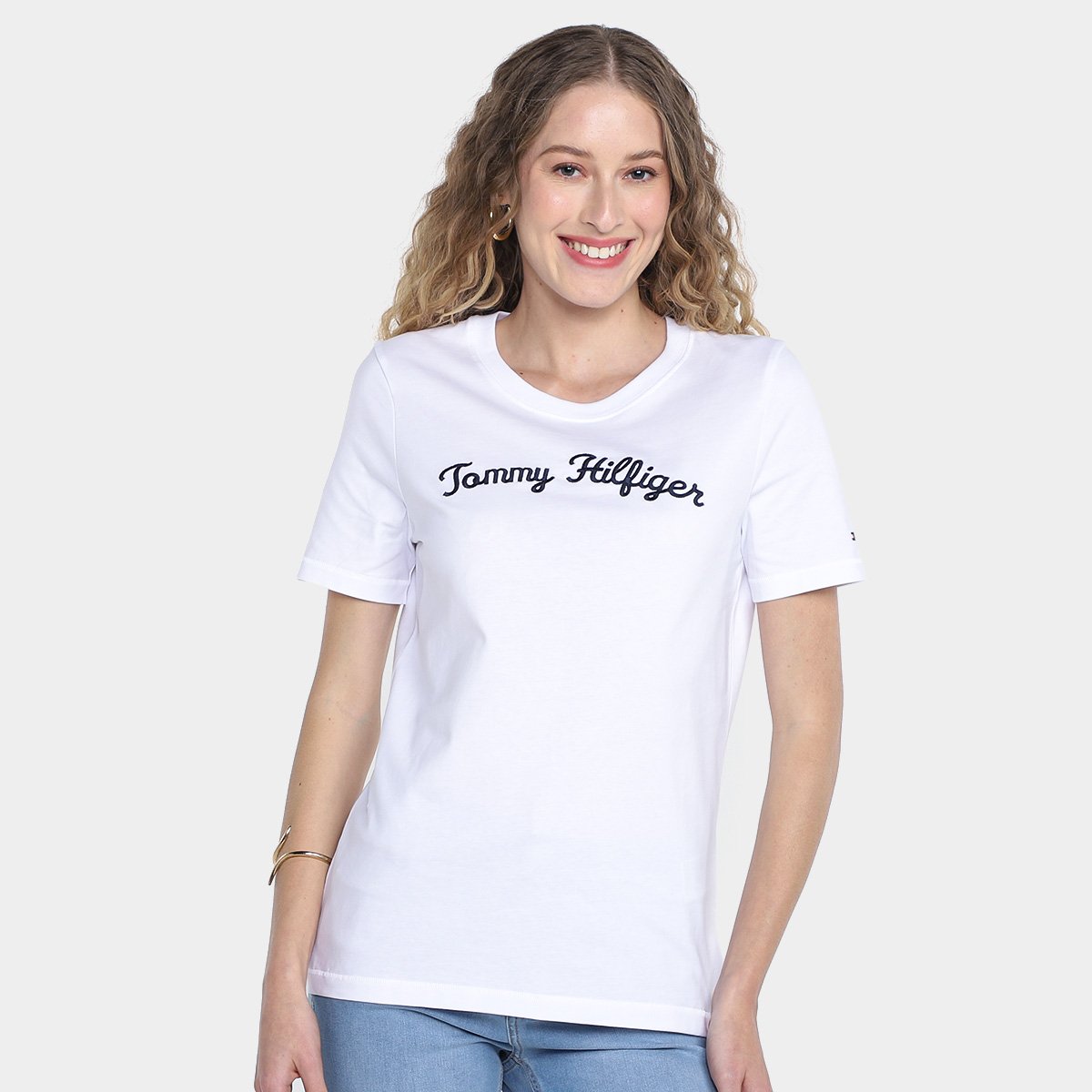 Camiseta Tommy Hilfiger Casual Feminina Menor preço em Camiseta Tommy Hilfiger Casual Feminina