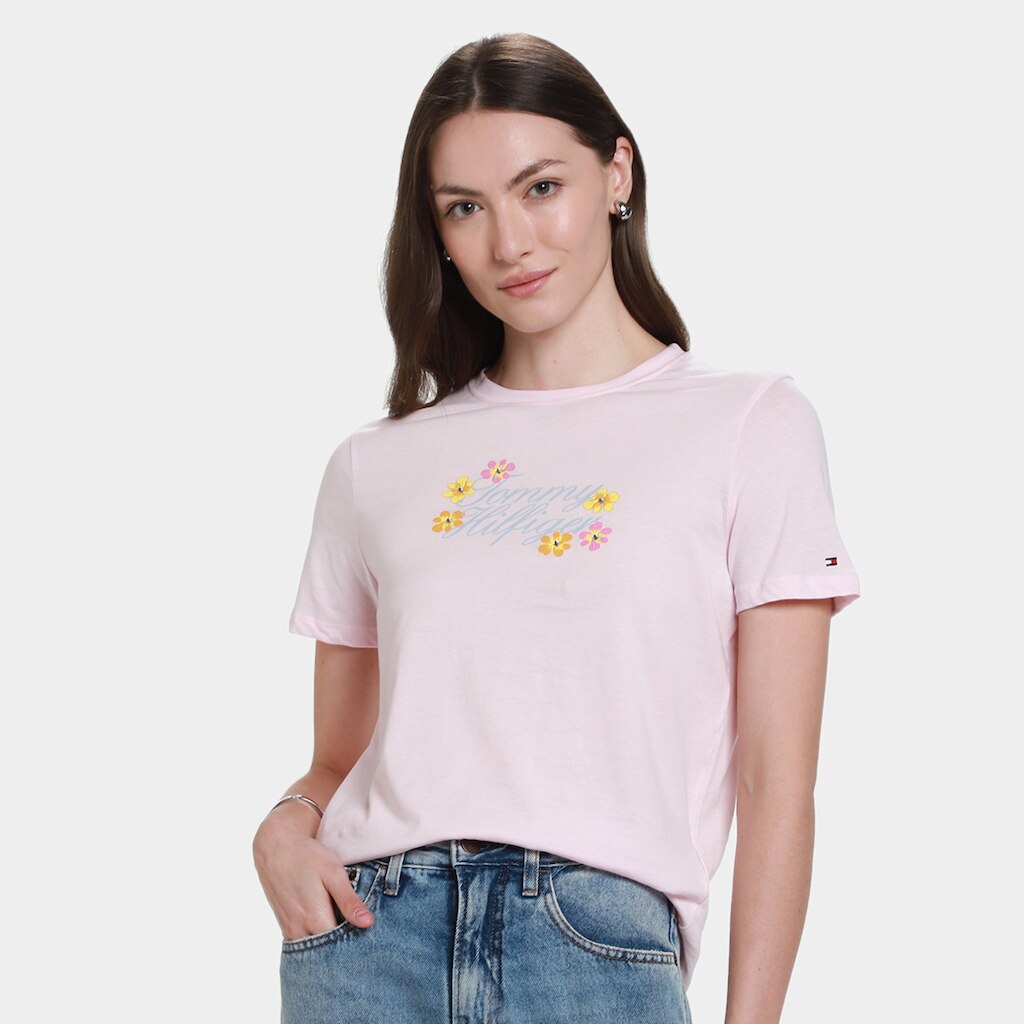 Camiseta Tommy Hilfiger Jersey Gr Flower Feminina