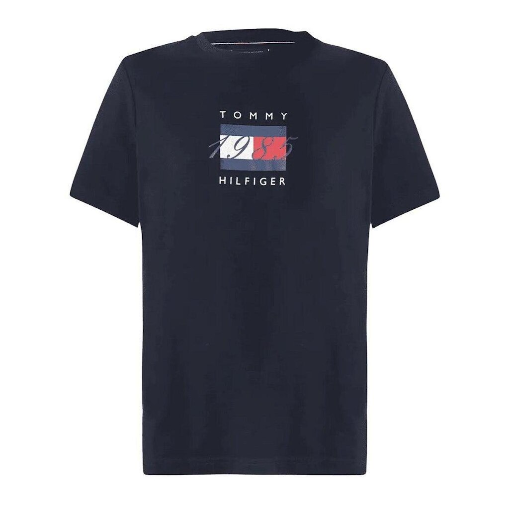 Camiseta Tommy Hilfiger Linear Flag Graphic Tee Branco