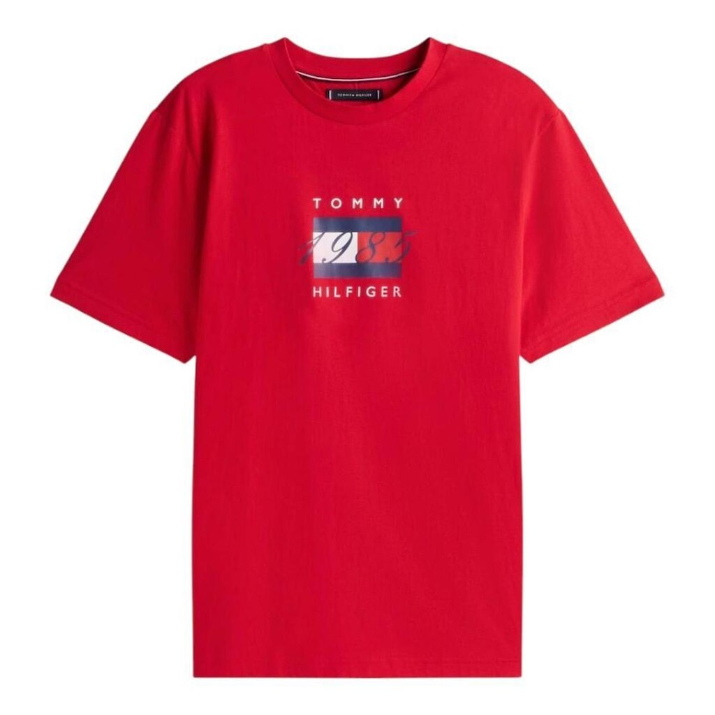 Camiseta Tommy Hilfiger Linear Flag Graphic Tee Branco
