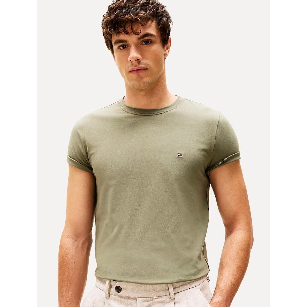 Camiseta Tommy Hilfiger Masculina Essential Cotton Verde Sálvia