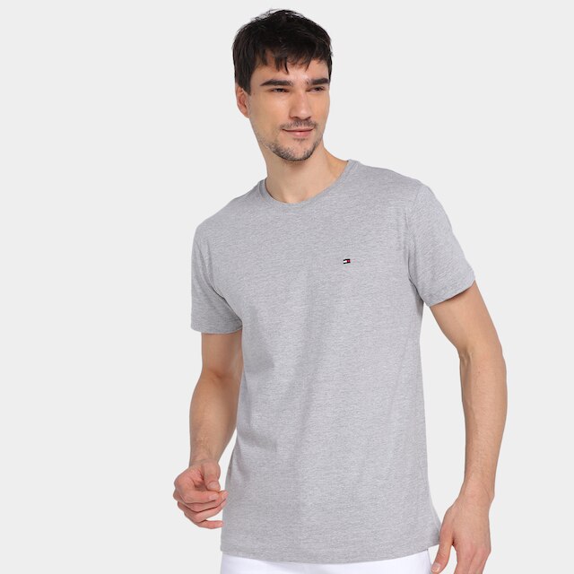 Menor preço em Camiseta Tommy Hilfiger Masculina - Cinza