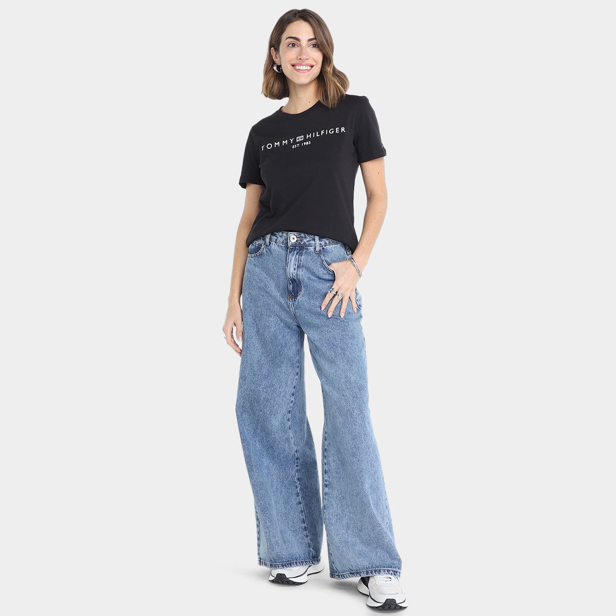 Camiseta Tommy Hilfiger Reg Corp Logo Feminina - 3