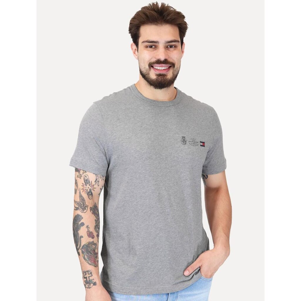 Camiseta Tommy Hilfiger Regular Small Crest Outline Masculina