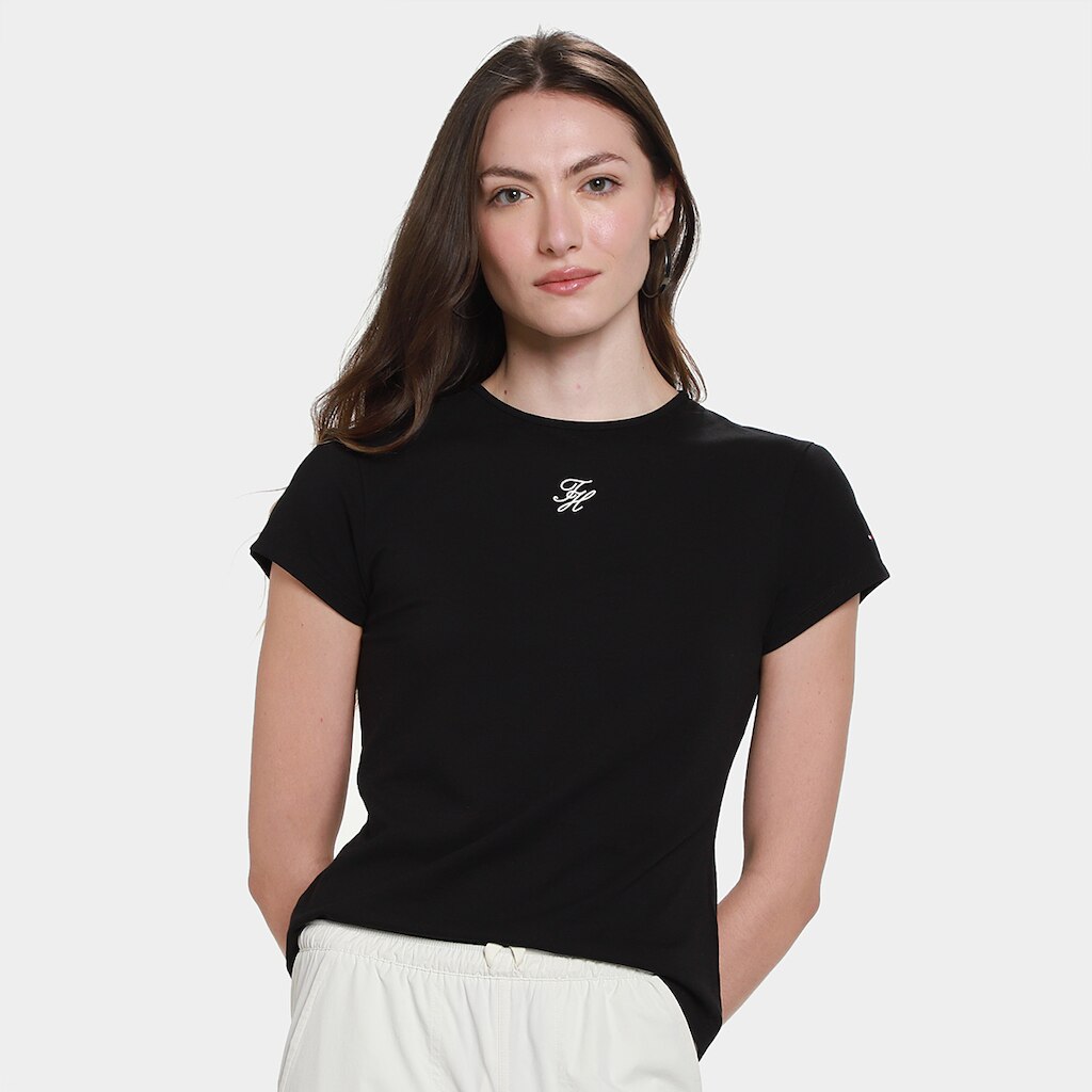 Camiseta Tommy Hilfiger Script Slim Feminina