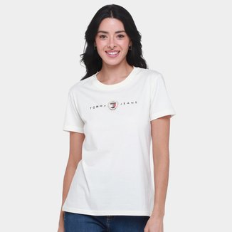 Camiseta Tommy Jeans Crest Linear Tee Feminina